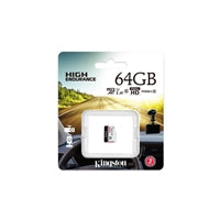 Kingston SDCE/64GB High Endurance micro SD Flash Memory Card, 64GB, Class 10, A1, UHS-I U1, Retail Packed Kingston SDCE/64GB High Endurance micro SD Flash Memory Card, 64GB, Class 10, A1, UHS-I U1, Retail Packed